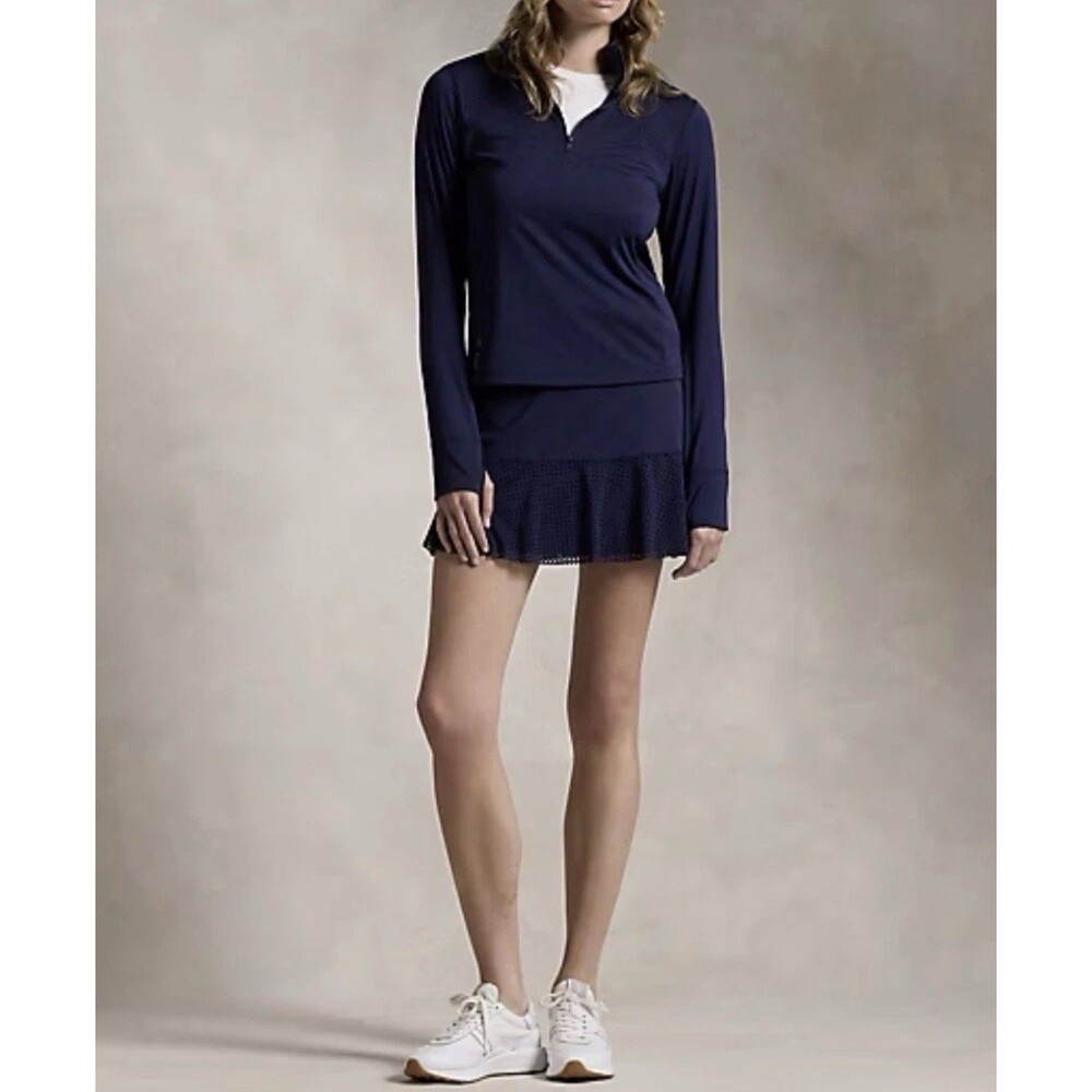 RLX RALPH LAUREN New Skort SMALL Navy Golf Tennis Eyelet-Planel Athletic Pleated